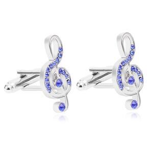 Sapphire and Blue Treble Clef Cufflinks